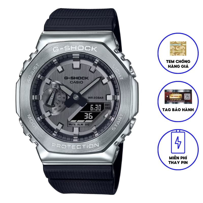 Đồng Hồ Casio Nam Dây Nhựa Chính Hãng GSHOCK GM-2100-1ADR