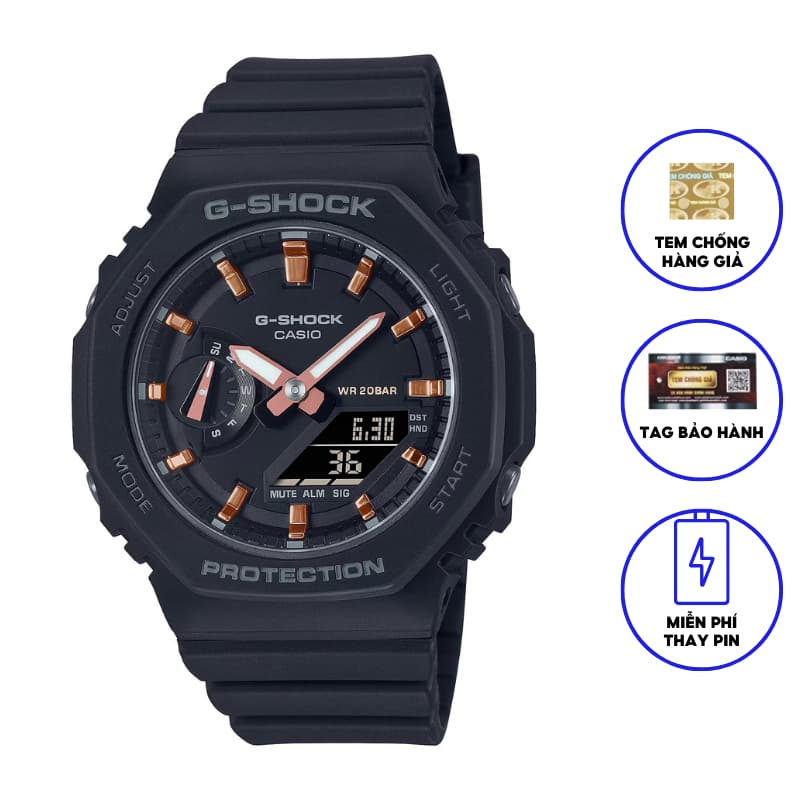 Đồng hồ casio nữ dây nhựa GSHOCK GMA-S2100-1ADR chính hãng